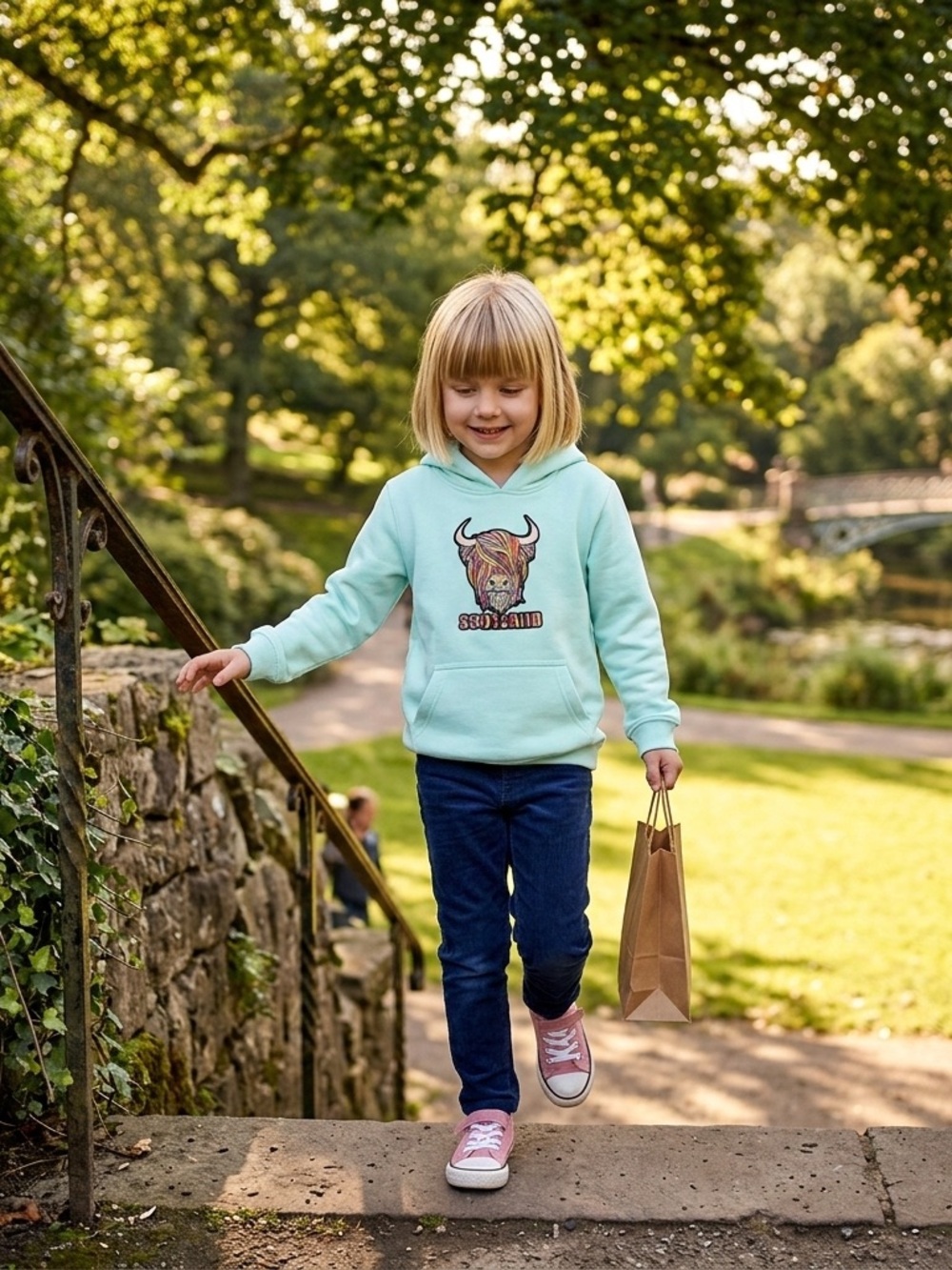 Kids Scotland Highland Cow Hoodie – Aqua NWT SIZE 1-2Y